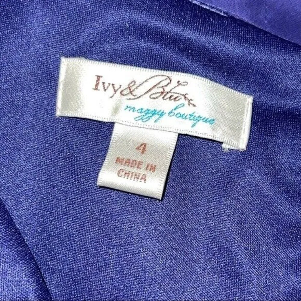 NEW! Ivy & Blu Maggy Royal Blue Peplum Boutique Starry Night Dress Size 4 - Picture 9 of 12